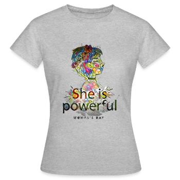 Woman power to the women's day | For true women - Women's T-Shirt - heather grey - Front - AI Model Female 172 dark (172cm)