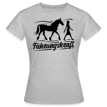 Führungskraft Pferd Reiten Geschenkidee Humor - Frauen T-Shirt - Grau meliert - Vorne - AI Model Female 172 dark (172cm)