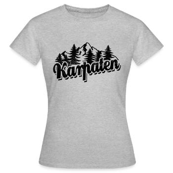 Karpaten - Wald und Berge Wandern Erholung - Frauen T-Shirt - Grau meliert - Vorne - AI Model Female 172 dark (172cm)