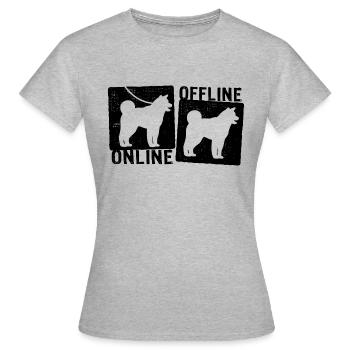 Online Offline - Akita Dog Dog Leash - Women's T-Shirt - heather grey - Front - AI Model Female 172 dark (172cm)