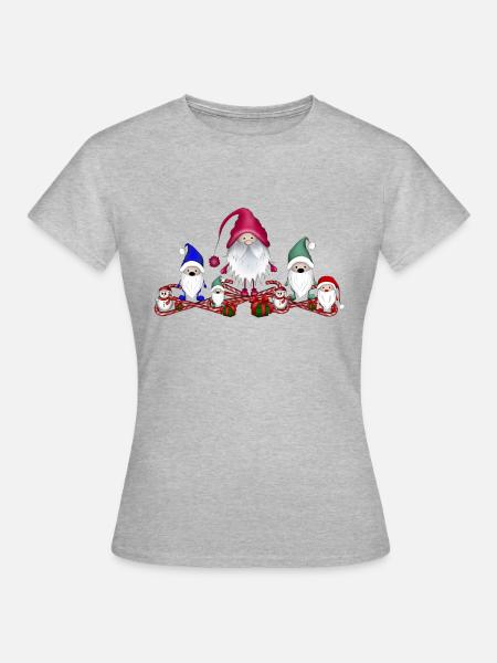 Wichtel Weihnachten - Frauen T-Shirt - Grau meliert