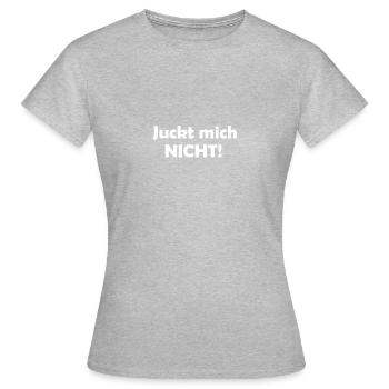Juckt mich nicht - Frauen T-Shirt - Grau meliert - Vorne - AI Model Female 172 dark (172cm)