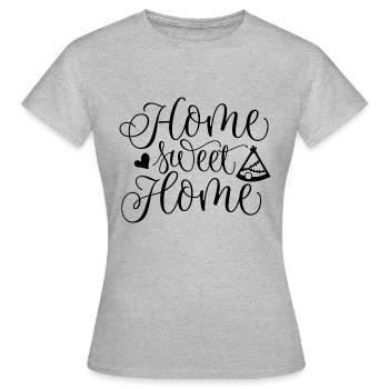 ACCUEIL DOUX ACCUEIL | LE CAMPING EST À DOMICILE - T-shirt Femme - gris chiné - Devant - AI Model Female 172 dark (172cm)