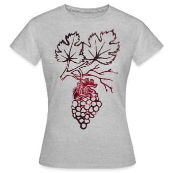 Herzblut - Frauen T-Shirt - Grau meliert - Vorne - AI Model Female 172 dark (172cm)