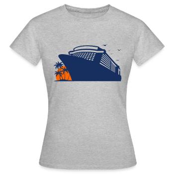 Croisière, Bateau De Croisière, Croisière - T-shirt Femme - gris chiné - Devant - AI Model Female 172 dark (172cm)