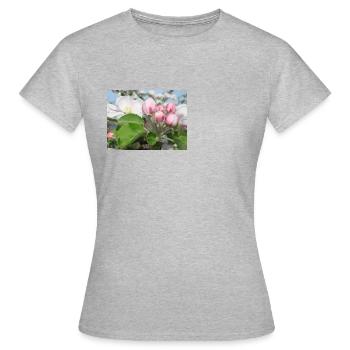 Branches de pommiers en fleurs Printemps Été - T-shirt Femme - gris chiné - Devant - AI Model Female 172 dark (172cm)