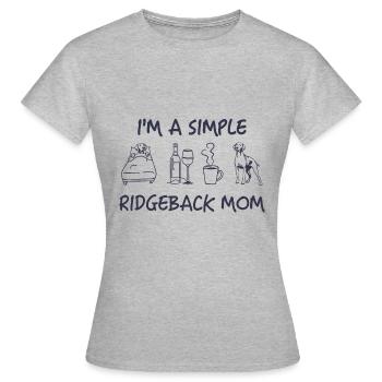 Ridgeback femme aime le café Ridgeback - T-shirt Femme - gris chiné - Devant - AI Model Female 172 dark (172cm)