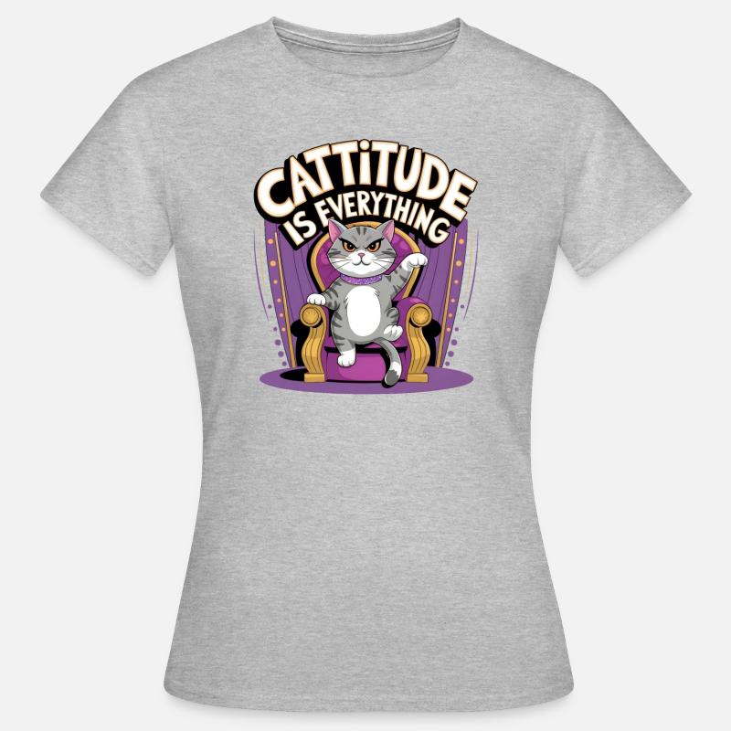 Cattitude is Everything - Women's T-Shirt - heather grey