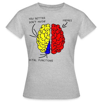 Cerveau - Cerveau - Mèmes - T-shirt Femme - gris chiné - Devant - AI Model Female 172 dark (172cm)