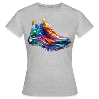 Schuh bunt - Frauen T-Shirt - Grau meliert - Vorne - AI Model Female 172 dark (172cm)