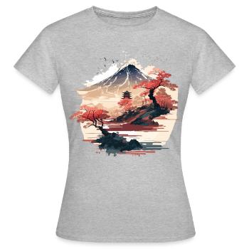Asiatique - T-shirt Femme - gris chiné - Devant - AI Model Female 172 dark (172cm)
