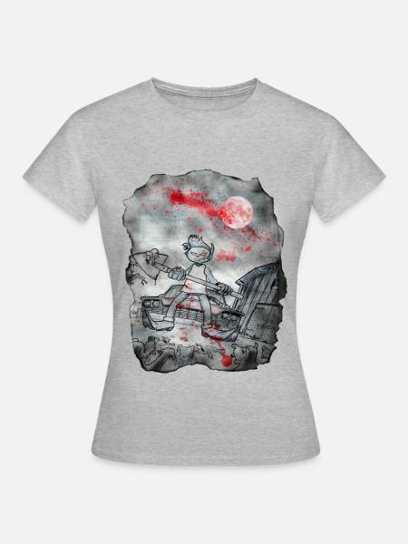 Katzen-Zombie-Killer - Frauen T-Shirt - Grau meliert