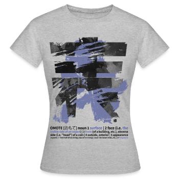 OMOTE Ura Large Kanji Budo Martialarts Design - Women's T-Shirt - heather grey - Front - AI Model Female 172 dark (172cm)