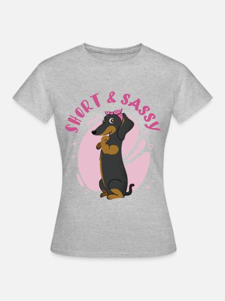 Weenie Mama Dackel - Frauen T-Shirt - Grau meliert