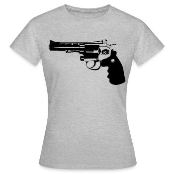 Revolver - Frauen T-Shirt - Grau meliert - Vorne - AI Model Female 172 dark (172cm)