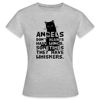 Cats are angels without wings with whiskers - Women's T-Shirt - heather grey - Front - AI Model Female 172 dark (172cm)
