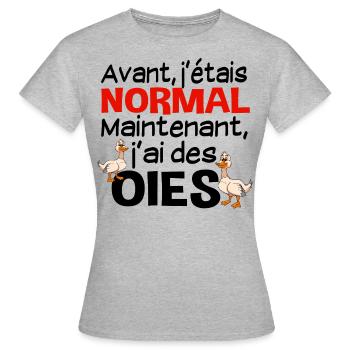 Oie Oiseau Aquatique Canard Coin-Coin Volaille - T-shirt Femme - gris chiné - Devant - AI Model Female 172 dark (172cm)