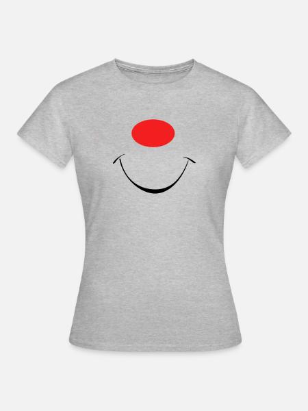sourire masque red nose - T-shirt Femme - gris chiné
