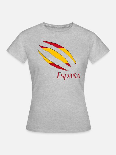 España Spanien Spain - Frauen T-Shirt - Grau meliert