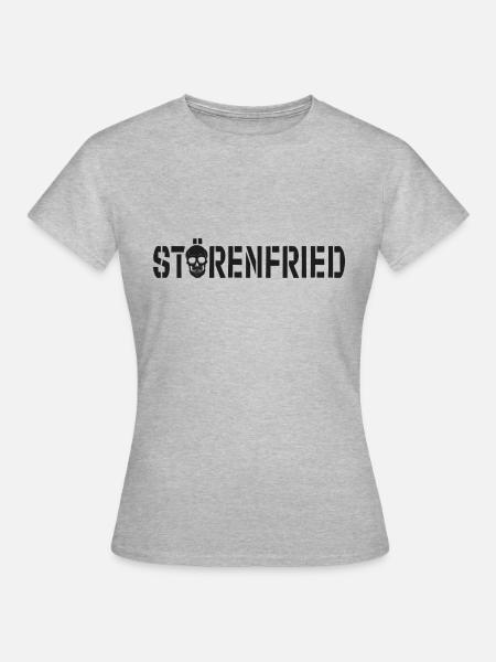 Störenfried Totenkopf - Frauen T-Shirt - Grau meliert