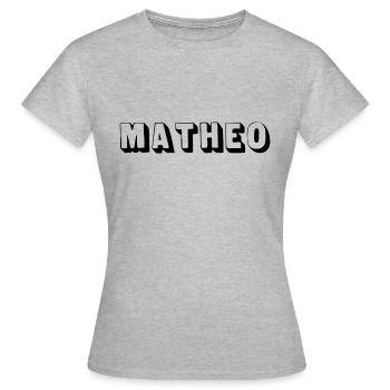 Name - Matheo - Frauen T-Shirt - Grau meliert - Vorne - AI Model Female 172 dark (172cm)