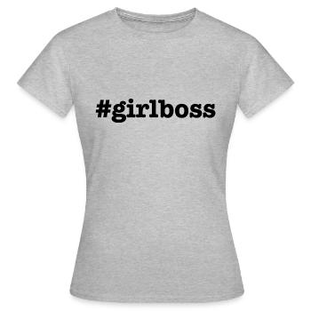 HASHTAG INSTAGRAM // GIRLBOSS // #girlboss //POWER - T-shirt Femme - gris chiné - Devant - AI Model Female 172 dark (172cm)