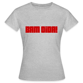 BAM OIDA + dialecte autrichien, dicton, Vienne - T-shirt Femme - gris chiné - Devant - AI Model Female 172 dark (172cm)