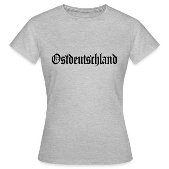 Ostdeutschland Schriftzug Altdeutsch - Frauen T-Shirt - Grau meliert - Vorne - AI Model Female 172 dark (172cm)