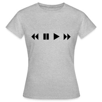 Play Pause Shuffle FFWD Rewind Music Shirt - Women's T-Shirt - heather grey - Front - AI Model Female 172 dark (172cm)