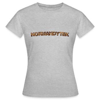 écriture normandytek - T-shirt Femme - gris chiné - Devant - AI Model Female 172 dark (172cm)