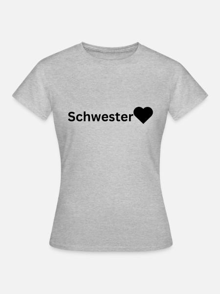 Schwester herz - Frauen T-Shirt - Grau meliert