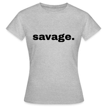 mutig und wild - Frauen T-Shirt - Grau meliert - Vorne - AI Model Female 172 dark (172cm)