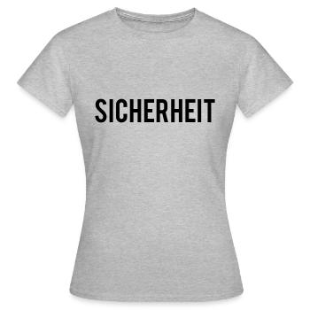 sicherheit - Frauen T-Shirt - Grau meliert - Vorne - AI Model Female 172 dark (172cm)