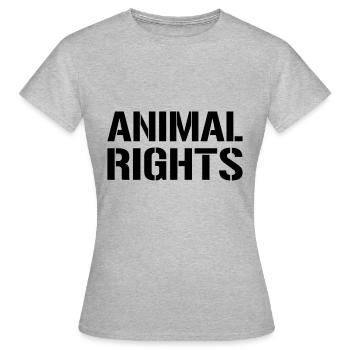 DROITS DES ANIMAUX - T-shirt Femme - gris chiné - Devant - AI Model Female 172 dark (172cm)