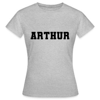 Name - Arthur - Frauen T-Shirt - Grau meliert - Vorne - AI Model Female 172 dark (172cm)