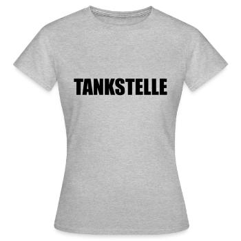 Tankstelle - Frauen T-Shirt - Grau meliert - Vorne - AI Model Female 172 dark (172cm)