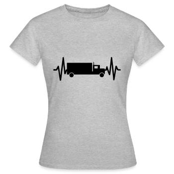 Trucker heartbeat - Women's T-Shirt - heather grey - Front - AI Model Female 172 dark (172cm)