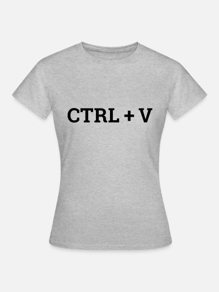 ctrl+v - Frauen T-Shirt - Grau meliert