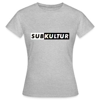 Subkultur Bass Outline - Frauen T-Shirt - Grau meliert - Vorne - AI Model Female 172 dark (172cm)