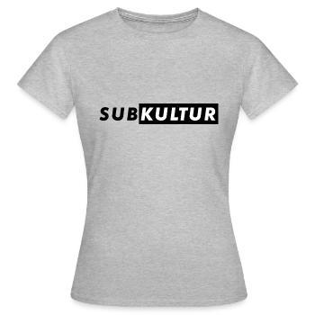 SUBKULTUR S/W - Frauen T-Shirt - Grau meliert - Vorne - AI Model Female 172 dark (172cm)