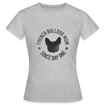 Frenchie Mom - Frauen T-Shirt - Grau meliert - Vorne - AI Model Female 172 dark (172cm)
