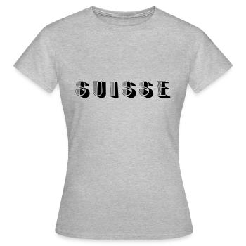 SCHWEIZ. HUMOR. LAND. FLAGGE. GENF. LAUSANNE - Frauen T-Shirt - Grau meliert - Vorne - AI Model Female 172 dark (172cm)