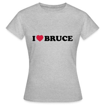 I love bruce - Frauen T-Shirt - Grau meliert - Vorne - AI Model Female 172 dark (172cm)