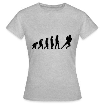 American Football evolution - Frauen T-Shirt - Grau meliert - Vorne - AI Model Female 172 dark (172cm)
