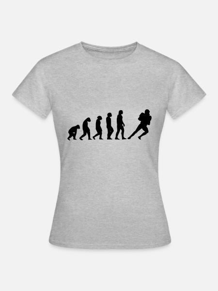American Football evolution - Frauen T-Shirt - Grau meliert