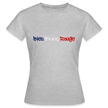 BLAU WEISS ROT TAGG - Frauen T-Shirt - Grau meliert - Vorne - AI Model Female 172 dark (172cm)