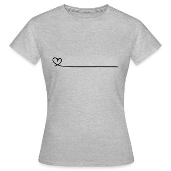 Diviseur de cœur décoratif - T-shirt Femme - gris chiné - Devant - AI Model Female 172 dark (172cm)