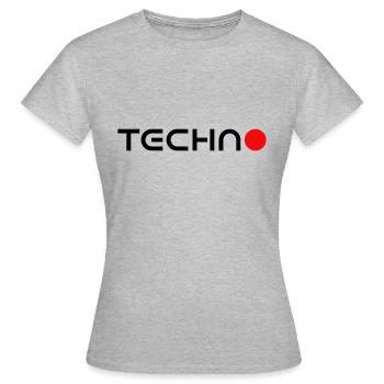 Techno, Techno et Techno - T-shirt Femme - gris chiné - Devant - AI Model Female 172 dark (172cm)