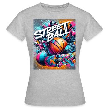 Urban Hoops Streetball - Frauen T-Shirt - Grau meliert - Vorne - AI Model Female 172 dark (172cm)