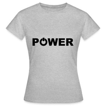 Power Button on - Women's T-Shirt - heather grey - Front - AI Model Female 172 dark (172cm)